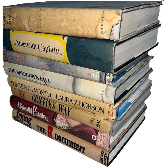 Antique Vintage Hardcover Ornate Books Shelf Home Decor Prop Set Staging 8 Lot - Picture 5 of 16